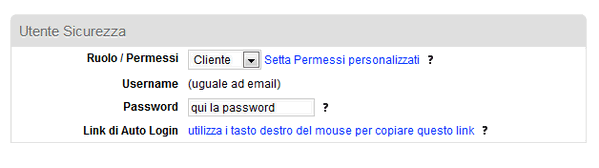 password gestione